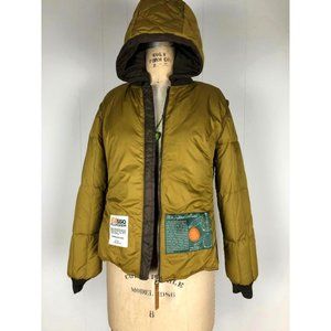 Vintage ski jacket with hoodie Retro goose down jacket